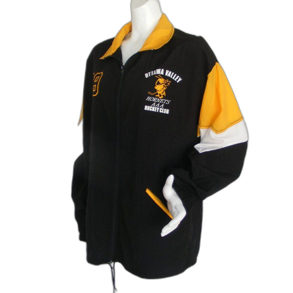 Vintage OTTAWA VALLEY AAA HOCKEY Hornets Jacket, L, #49, Black/Yellow, AAA - Picture 4 of 12